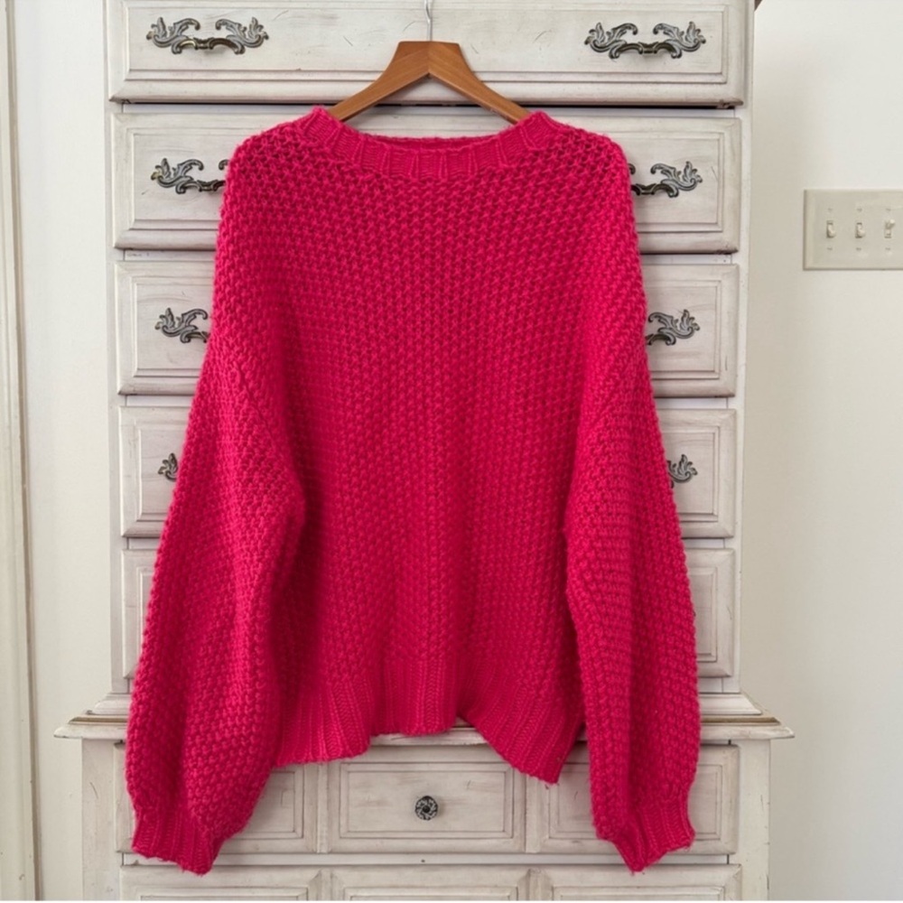 Altar’d State Pink Oversized Chunky Knit Sweater